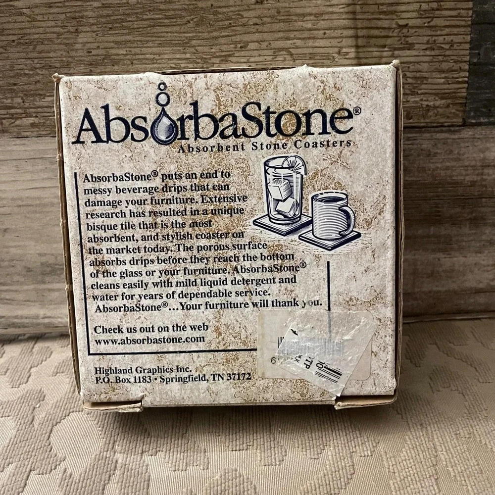 AbsorbaStone Dalmatian Puppy Fire Hydrant Absorbent Stone Coaster Set of 4